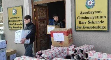 Azerbaycan Kars Başkonsolosluğu'ndan deprem bölgesine yardım