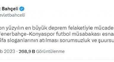 Bahçeli: Tribünden istifa sloganlarının atılması sorumsuzluk ve şuursuzluktur