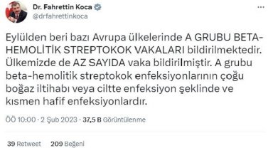 Bakan Koca: 'Strep-A'yı önlemenin yolu, ellerin sıkça yıkanması