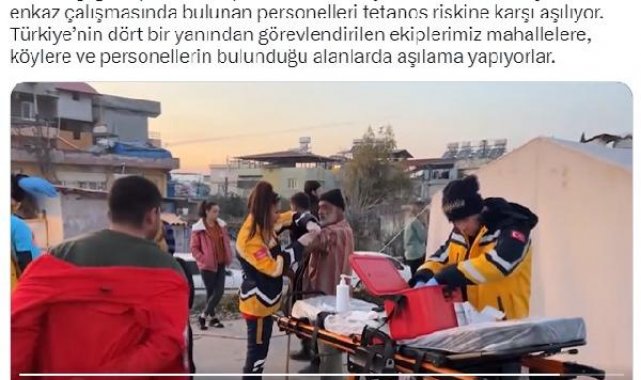 Bakan Koca: Depremde yaralanan ve enkaz çalışması yapan personel aşılanıyor