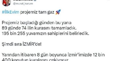 Bakan Kurum: İlk Evim'de 74 ilin kurasını tamamladık