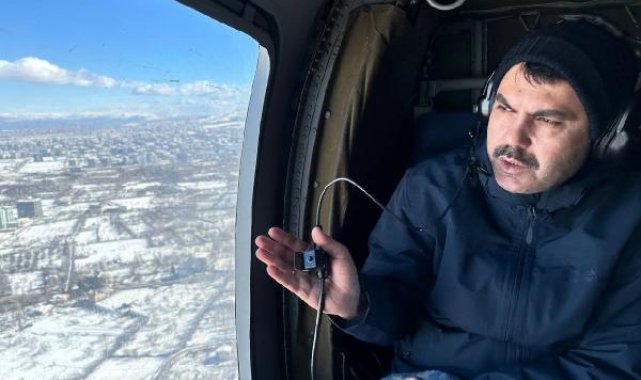 Bakan Kurum, Malatya'yı havadan inceledi
