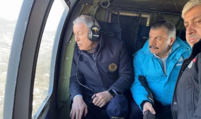 Bakanlar Akar ve Koca, Samandağ'da kurtarma çalışmalarını inceledi
