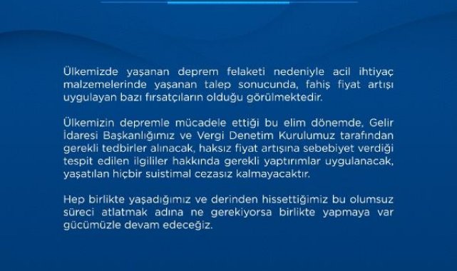 Bakanlıktan 'fahiş fiyat' açıklaması: Hiçbir suistimal cezasız kalmayacak