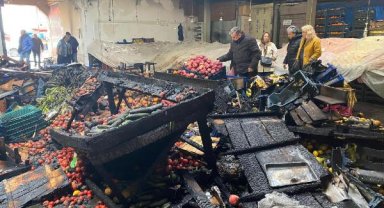 Bartın'da kapalı pazardaki tezgahlar yandı: 1 gözaltı