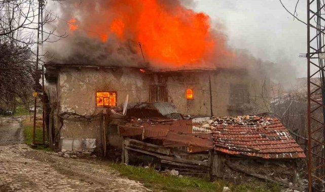 Bilecik'te ahşap ev çıkan yangında kül oldu
