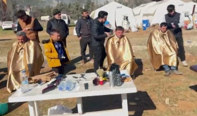 Çadırkentte kalanlar tıraş edildi, kız çocuklarına saç bakımı yapıldı