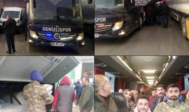 Denizlispor'un otobüsü deprem bölgesinde