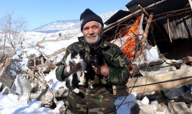 Depremde eşini kaybetti, 4 kedisini kurtardı