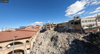 Depremlerin vurduğu Malatya'daki yıkım, havadan görüntülendi