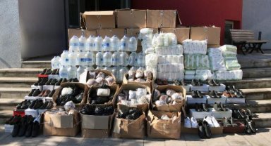 Depremzedelere götürdüğünü iddia ettiği bebek bezlerinden 107 kilo esrar çıktı