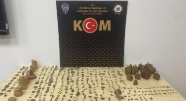 Edirne'de 400 tarihi obje ele geçirildi