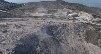 Enkaz döküm sahası havadan görüntülendi