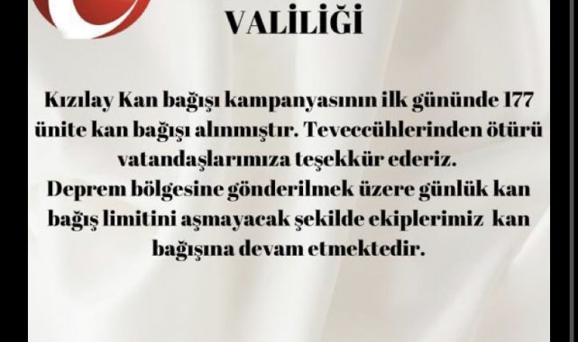 Eskişehir Valiliği bağışlanan kan miktarını açıkladı