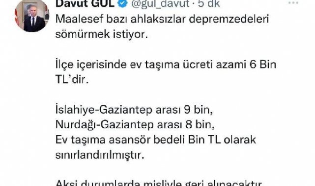 Gaziantep Valisi'nden nakliyecilere tepki
