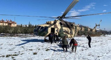 Gaziantep'te 532 köye helikopterle yardım malzemesi