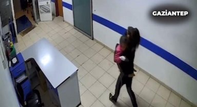 Gaziantep'te hemşirenin deprem anında çocukları kurtarma çabası kameraya yansıdı