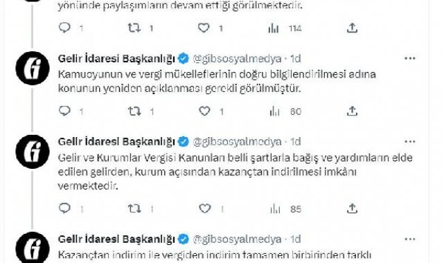 Gelir İdaresi Başkanlığı: Bağış ve yardımlar vergiden değil, matrahtan düşülmektedir