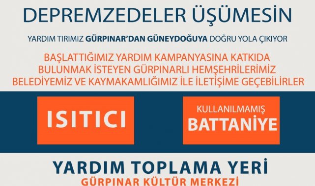 Gürpınar Belediyesinden depremzedeler için yardım kampanyası