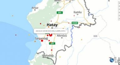 Hatay'da 5 büyüklüğünde deprem