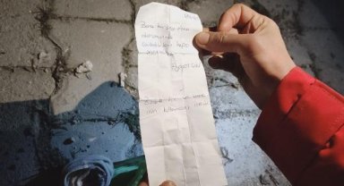 Hatay'da enkaz altından notu çıktı