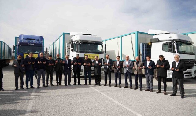 Hatay'daki Konya Konteyner Kenti için 10 tır daha dualarla yola çıktı