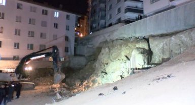İnşaat kazısında 2 apartmanın istinat duvarı çöktü; 34 daire tahliye edildi