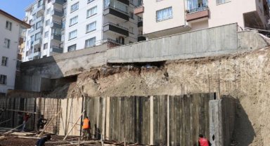 İstinat duvarı çöken 2 apartmanda risk tespit edilmedi