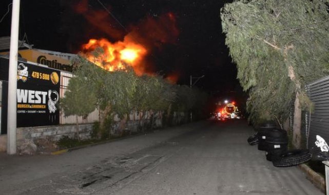 İzmir'de lastik bayisinde yangın