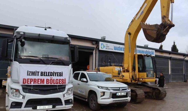 İzmit'ten yola çıkan iş makineleri Hatay'a ulaştı