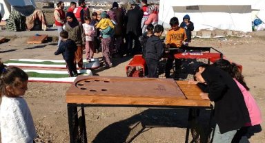 Kahramanmaraş'ta depremzede çocuklar için oyun parkuru kuruldu