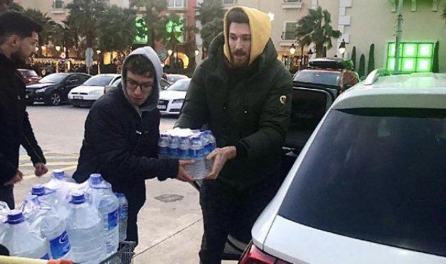 Karşıyaka forması giyen basketbolcular, depremzedeler için yardıma koştu