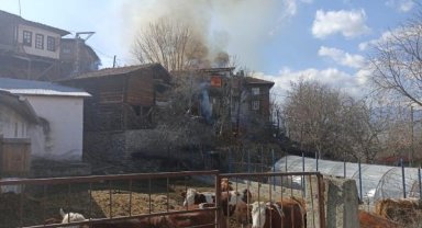 Kastamonu'da 2 kuzenin yan yana ahşap evleri yandı