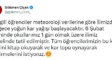 Kayseri ve Nevşehir'de okullar 1 gün ara verildi