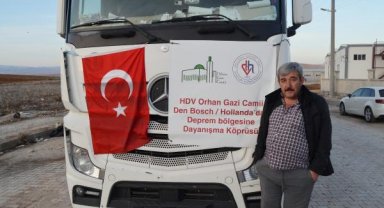 Kendi TIR'ıyla Hollanda'dan Elbistan'a yardım getirdi