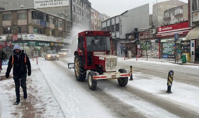 Keşan'da kar yağışı etkili oldu