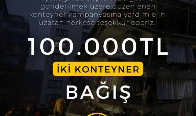 Keşanspor topladıkları 100 bin TL'yi yaşam konteyneri kampanyasına yatırdı