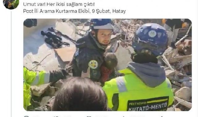 Macaristanlı ekip, anne ve kızını enkazdan sağ çıkardı