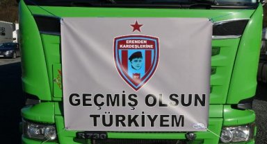 Maçta toplanan oyuncaklar 'Eren'den kardeşlerine' sloganıyla depremzede çocuklara gönderildi