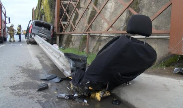 Maltepe'de bariyer araca girdi; koltuk dışarı çıktı