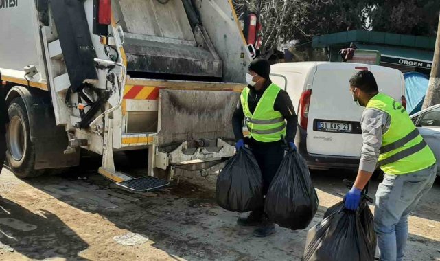 Marmaris temizlik ekipleri afet bölgesinde canla başla çalışıyor