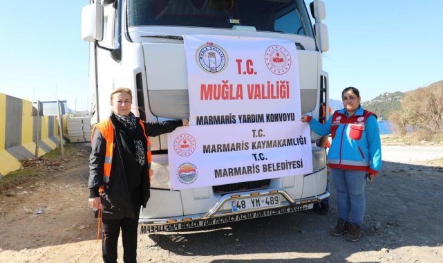 Marmaris'ten deprem bölgesine yardımlar sürüyor