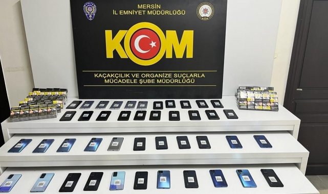 Mersin'de gümrük kaçağı cep telefonu ve sigara ele geçirildi