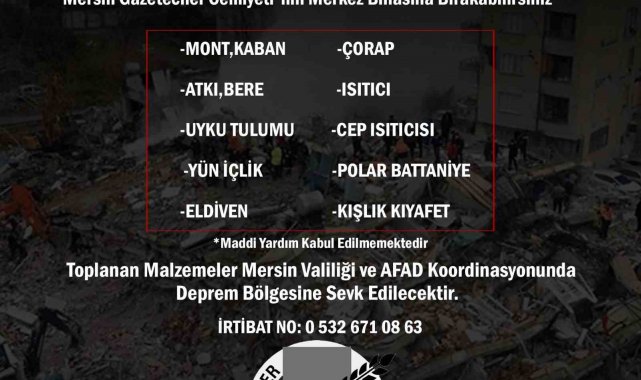 MGC'den afetzedelere yardım eli