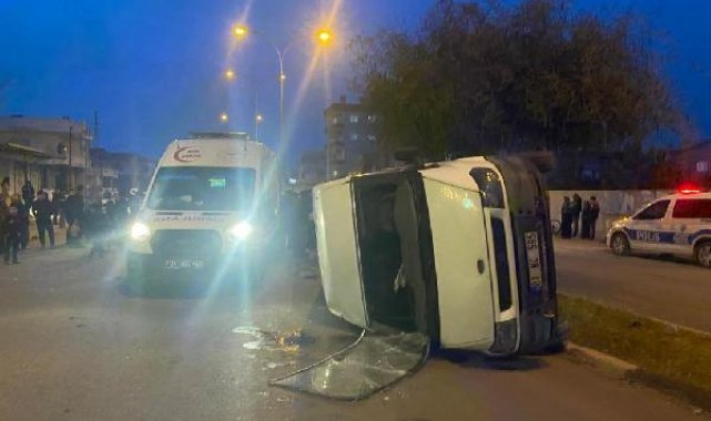 Minibüs ile otomobil çarpıştı: 9 yaralı