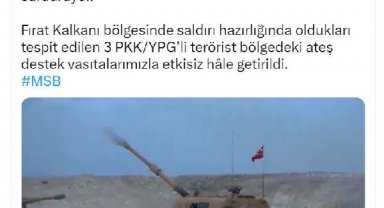 MSB: 3 terörist etkisiz hale getirildi