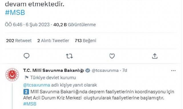 MSB: 8 ilde birliklerimiz depremden etkilendi