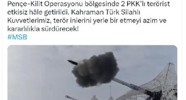 MSB: PKK'lı 2 terörist etkisiz hale getirildi