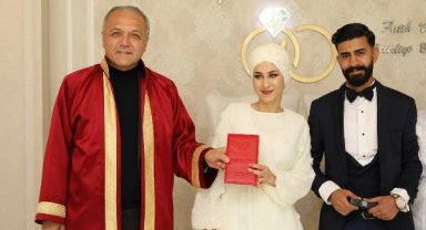 Nikaha günler kala Kahramanmaraş'ta depreme yakalanan çift, Amasya'da dünyaevine girdi