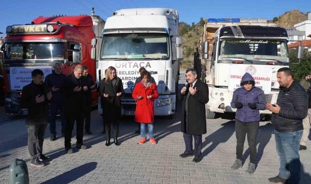 Ortaca'dan deprem bölgesine 7'inci TIR gönderildi